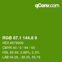 カラーコード: RGB 87.1 144.8 9 | qconv.com