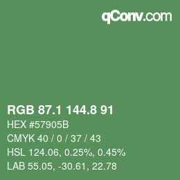 Color code: RGB 87.1 144.8 91 | qconv.com