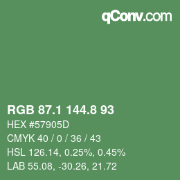 カラーコード: RGB 87.1 144.8 93 | qconv.com