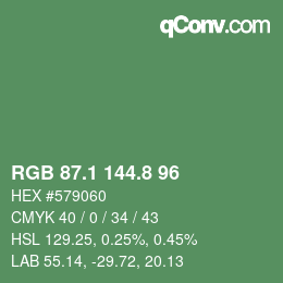 Color code: RGB 87.1 144.8 96 | qconv.com