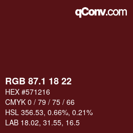 カラーコード: RGB 87.1 18 22 | qconv.com