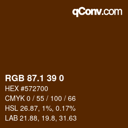 カラーコード: RGB 87.1 39 0 | qconv.com