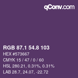 Color code: RGB 87.1 54.8 103 | qconv.com