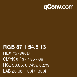 Color code: RGB 87.1 54.8 13 | qconv.com
