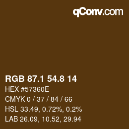Color code: RGB 87.1 54.8 14 | qconv.com