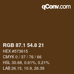 Color code: RGB 87.1 54.8 21 | qconv.com