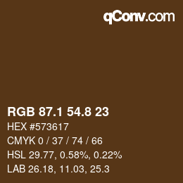 Código de color: RGB 87.1 54.8 23 | qconv.com