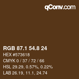 Color code: RGB 87.1 54.8 24 | qconv.com