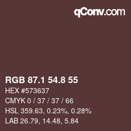 カラーコード: RGB 87.1 54.8 55 | qconv.com
