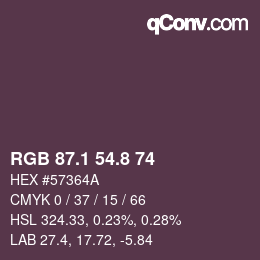 Color code: RGB 87.1 54.8 74 | qconv.com