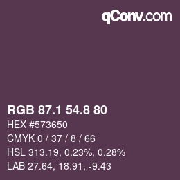 カラーコード: RGB 87.1 54.8 80 | qconv.com