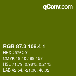 カラーコード: RGB 87.3 108.4 1 | qconv.com