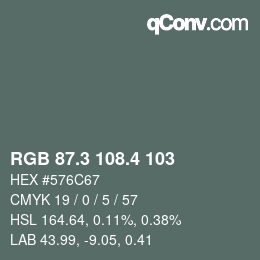 カラーコード: RGB 87.3 108.4 103 | qconv.com