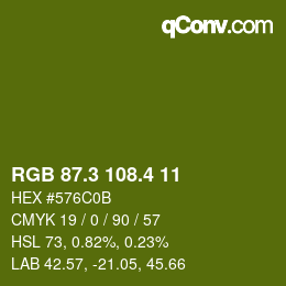 カラーコード: RGB 87.3 108.4 11 | qconv.com