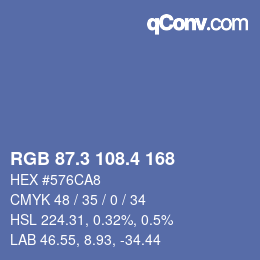 カラーコード: RGB 87.3 108.4 168 | qconv.com