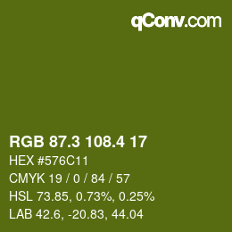 カラーコード: RGB 87.3 108.4 17 | qconv.com