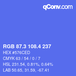 カラーコード: RGB 87.3 108.4 237 | qconv.com