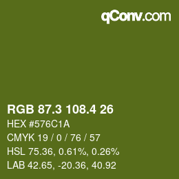 カラーコード: RGB 87.3 108.4 26 | qconv.com