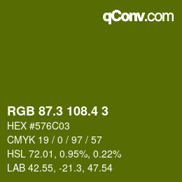 カラーコード: RGB 87.3 108.4 3 | qconv.com