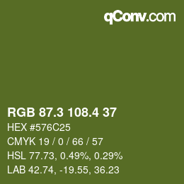 カラーコード: RGB 87.3 108.4 37 | qconv.com