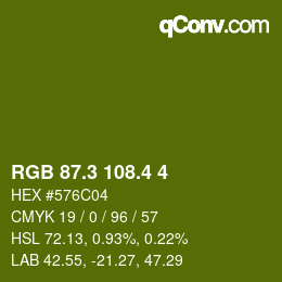 カラーコード: RGB 87.3 108.4 4 | qconv.com