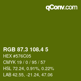 カラーコード: RGB 87.3 108.4 5 | qconv.com