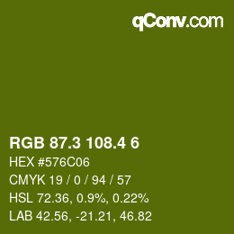 カラーコード: RGB 87.3 108.4 6 | qconv.com