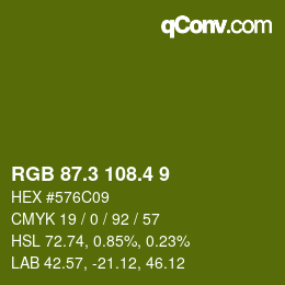 カラーコード: RGB 87.3 108.4 9 | qconv.com