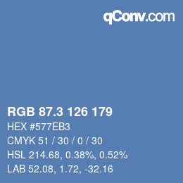 カラーコード: RGB 87.3 126 179 | qconv.com