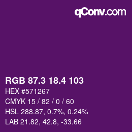 カラーコード: RGB 87.3 18.4 103 | qconv.com