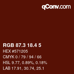 カラーコード: RGB 87.3 18.4 5 | qconv.com