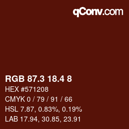 カラーコード: RGB 87.3 18.4 8 | qconv.com