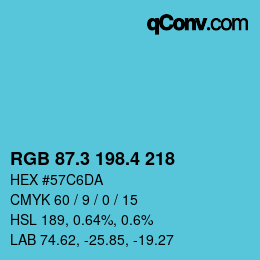 カラーコード: RGB 87.3 198.4 218 | qconv.com