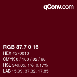 カラーコード: RGB 87.7 0 16 | qconv.com