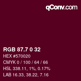 カラーコード: RGB 87.7 0 32 | qconv.com