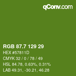 カラーコード: RGB 87.7 129 29 | qconv.com