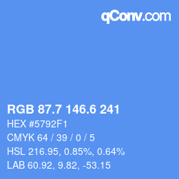 カラーコード: RGB 87.7 146.6 241 | qconv.com