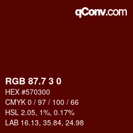 カラーコード: RGB 87.7 3 0 | qconv.com