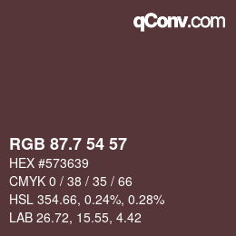 カラーコード: RGB 87.7 54 57 | qconv.com