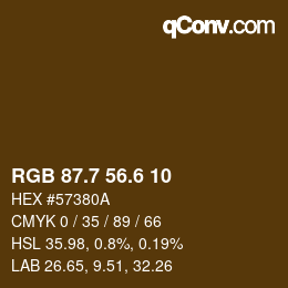 カラーコード: RGB 87.7 56.6 10 | qconv.com
