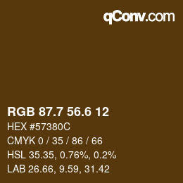 カラーコード: RGB 87.7 56.6 12 | qconv.com