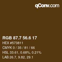 カラーコード: RGB 87.7 56.6 17 | qconv.com