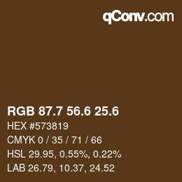 カラーコード: RGB 87.7 56.6 25.6 | qconv.com