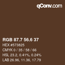 カラーコード: RGB 87.7 56.6 37 | qconv.com