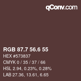 カラーコード: RGB 87.7 56.6 55 | qconv.com
