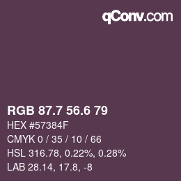 カラーコード: RGB 87.7 56.6 79 | qconv.com