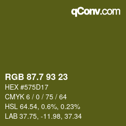 カラーコード: RGB 87.7 93 23 | qconv.com