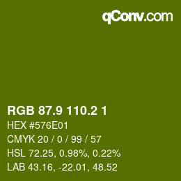 カラーコード: RGB 87.9 110.2 1 | qconv.com