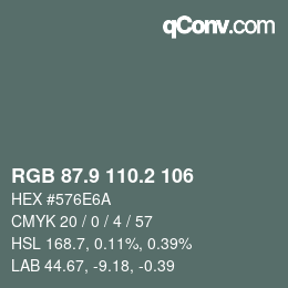 Color code: RGB 87.9 110.2 106 | qconv.com