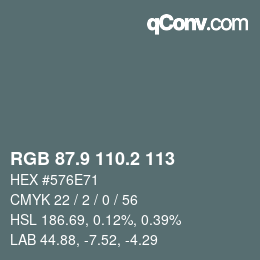 カラーコード: RGB 87.9 110.2 113 | qconv.com